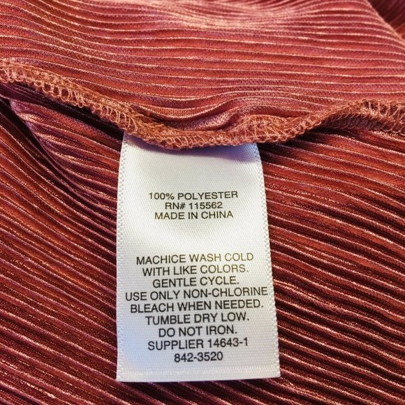 a.n.a Blouse Top Shirt Off The Shoulder Metallic Rose Pink Crinkle‎ L Large - Picture 11 of 11